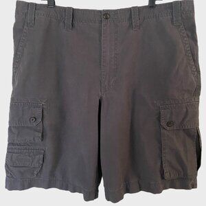 Y2K Eddie Bauer Cotton Cargo Shorts Gray Men's Size 42 Casual Hiking Outdoors
